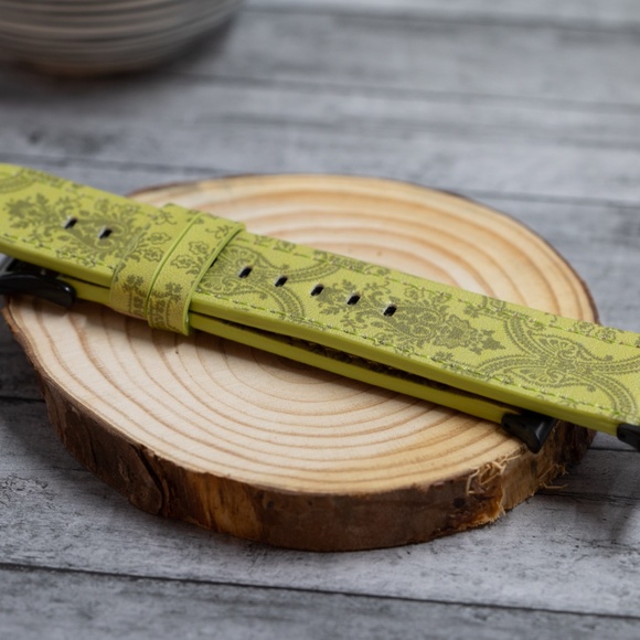 Apple Watch Band, High Quality Genuine Leather iWatch Strap - Light Green - Picture 7 of 8